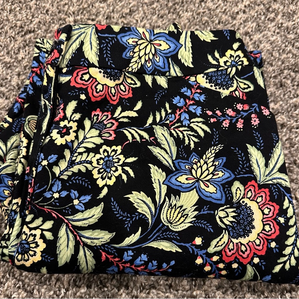 Appleseeds crop Pants Size 10 Multicolor paisley Print Cotton Blend Spring
